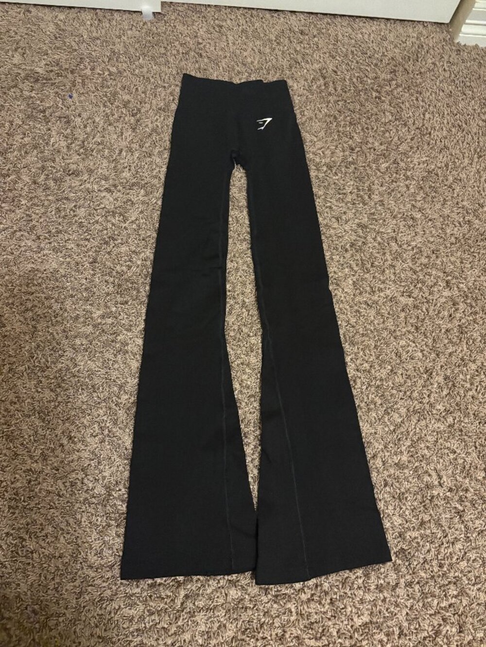 Gymshark Flare Leggings Estimated Size XS Xtra Small Solid Black Elastic Waist